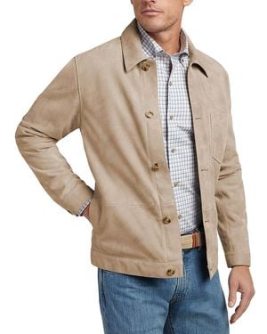 David Donahue City Suede Jacket - Natural