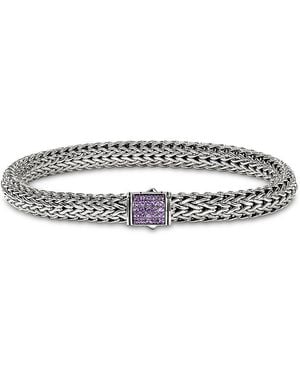 John Hardy Sterling Icon Gemstone Cluster Woven Link Bracelet - White