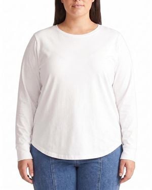 UNIVERSAL STANDARD Plus Long Sleeve Tee Rex - White