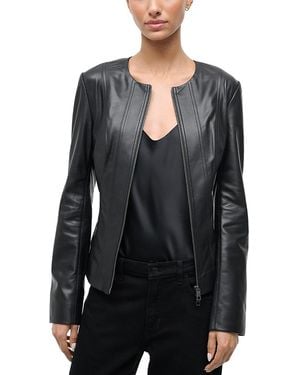 STAUD Wells Leather Jacket - Black