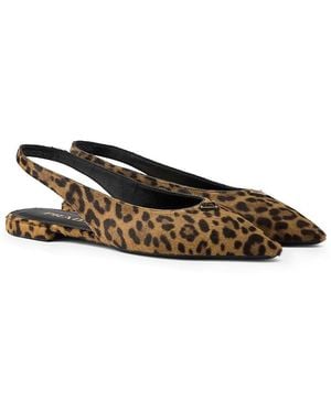 Prada Printed Leather Ballerinas - Brown