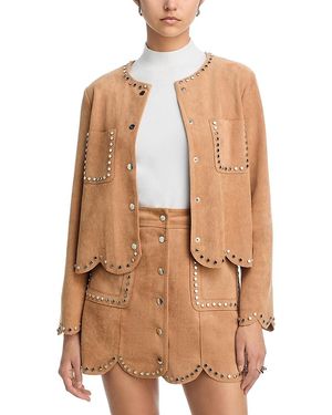 Aqua Faux Suede Jacket - Natural