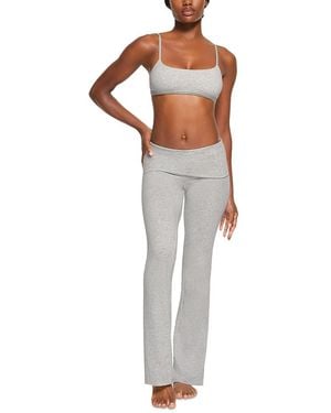 Skims Cotton Jersey Foldover Waist Pants - White