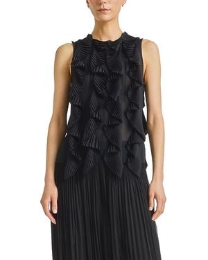Saint Art Neo Organza Pleated Top - Black