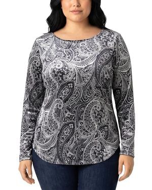 Karen Kane Velvet Shirttail Top - Gray