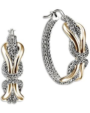 John Hardy 14K & Sterling Love Knot Infinite Hoop Earrings - Metallic