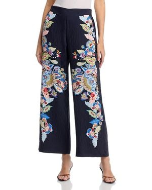 Tahari Printed Pull On Pants - Blue