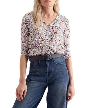 Seasalt Cornwall Studio Glass 3/4 Sleeve Top - Blue