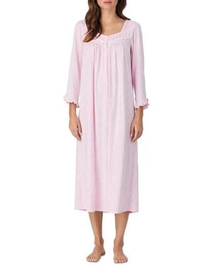 Eileen West 3/4 Sleeve Jersey Knit Nightgown - Pink