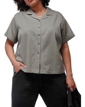 WILDFANG Plus The Everyday Camp Button Up Shirt - Gray