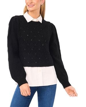 Ted Baker Rumer Pointelle Twofer Sweater - Black