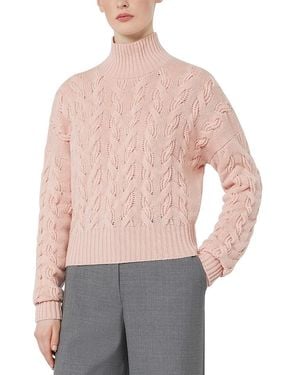Max Mara Mstcosmo Wool And Cashmere High Neck Sweater - Pink