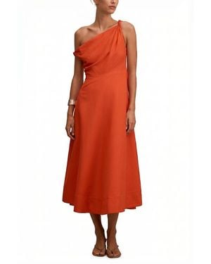EVER NEW Vinetta Asym Twist Midi Dress - Red