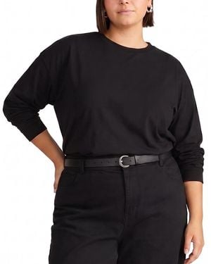 UNIVERSAL STANDARD Plus Long Sleeve Relaxed Tee - Black