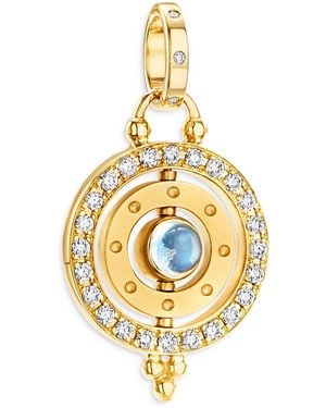 Temple St. Clair 18K Celestial Moonstone & Diamond Orbit Pendant - Blue