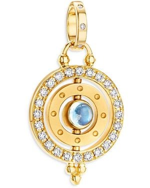 Temple St. Clair 18K Celestial Moonstone & Diamond Orbit Pendant - Blue