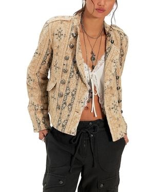 Free People Lotty Cotton Blend Jacquard Jacket - Black