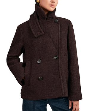 Reiss Addie Short Wool Coat - Brown