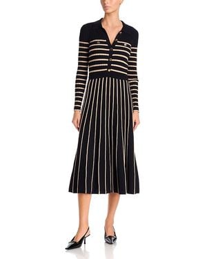 Tahari The Elodie Ribbed Sweater Dress - Black
