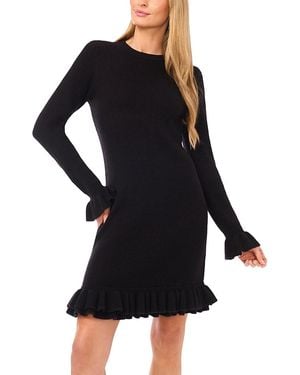 Cece Long Sleeve Ruffle Jumper Dress - Black