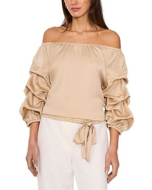 Vince Camuto Off The Shoulder Bubble Sleeve Top - Natural