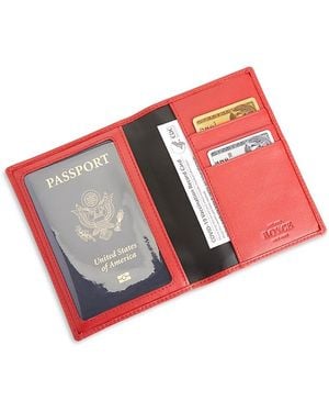 ROYCE New York Royce Rfid Blocking Vaccine Card Travel Wallet - Red