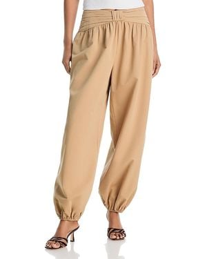 Aqua Gathered Waist Balloon Pants - Natural