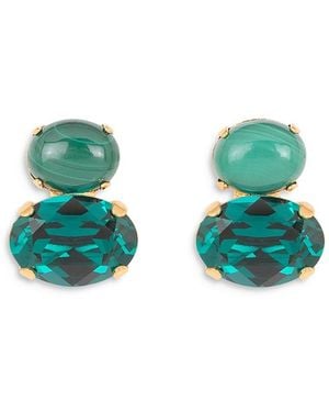 Jennifer Behr Yvette Gemstone & Crystal Drop Earrings - Green