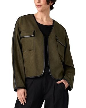 Liverpool Los Angeles Collarless Open Front Jacket - Green