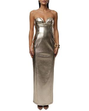 JLUXLABEL Dorado Metallic Maxi Dress