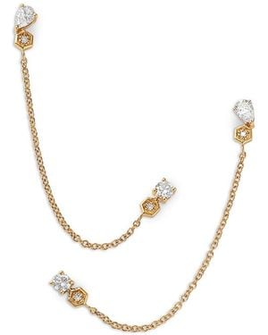 Bloomingdale's Fine Collection Diamond Double Drop Earrings - White