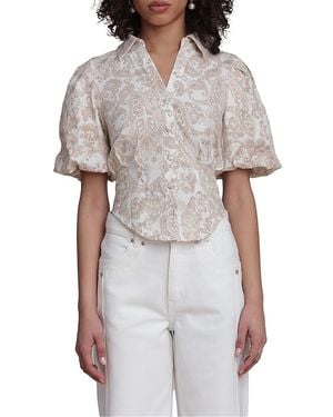 Bagatelle Puff Sleeve Corset Top - White
