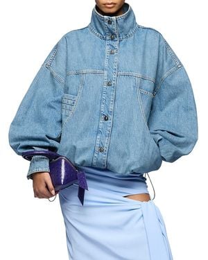 The Attico Denim Bomber Jacket - Blue