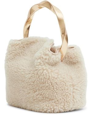 Jonathan Simkhai Nixi Shearling Bucket Bag - Natural