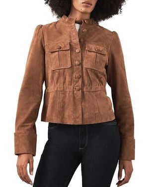 Mint Velvet Suede Peplum Jacket - Black