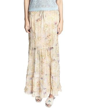 Anna Sui Oasis Blooms Tiered Skirt - Natural