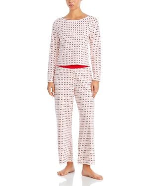 Cozyland Ellie Cotton Printed Pajama Set - White