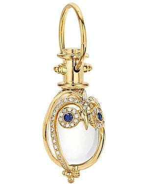 Temple St. Clair 18K Multi-Gemstone & Diamond Owlet Pendant - Metallic