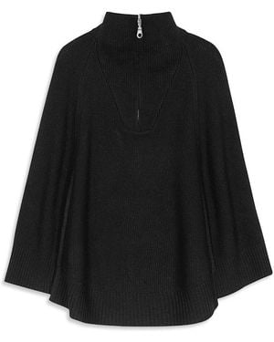 Echo Texture Knit Cape - Black