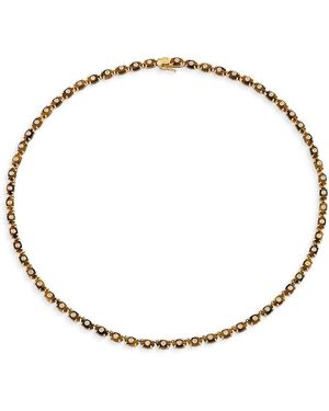 Sydney Evan 14K Tiger Eye & Diamond Eternity Necklace, 16 - Metallic