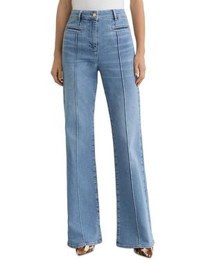 Reiss Claude Pintuck High Rise Flare Leg Jeans - Blue