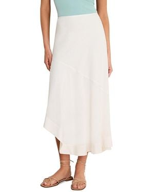NIC+ZOE Long Engagement Rumba Linen Blend Skirt - White