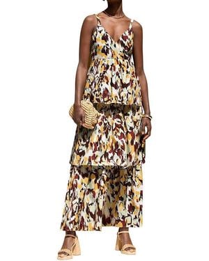 Ro & Zo Confetti Printed Tiered Dress - Natural