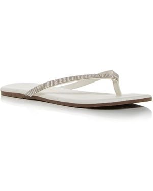 TKEES Lily Infinity Embellished Flip Flops - White