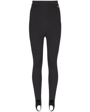 Balmain Jersey Stirrup Leggings - Black