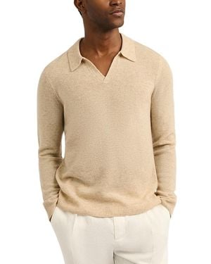 Onia Featherweight Cashmere Polo Sweater - Natural