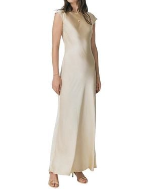 Ghost Averie Boat Neck Satin Maxi Dress - Natural