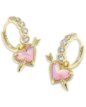 Kendra Scott Ari Heart Arrow Huggie Hoop Earrings - Metallic