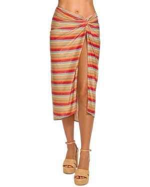 Ramy Brook Xana Striped Skirt Swim Cover-Up - Orange