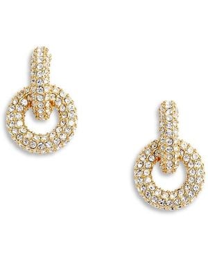 Self-Portrait Small Crystal Hoop Earrings - Metallic